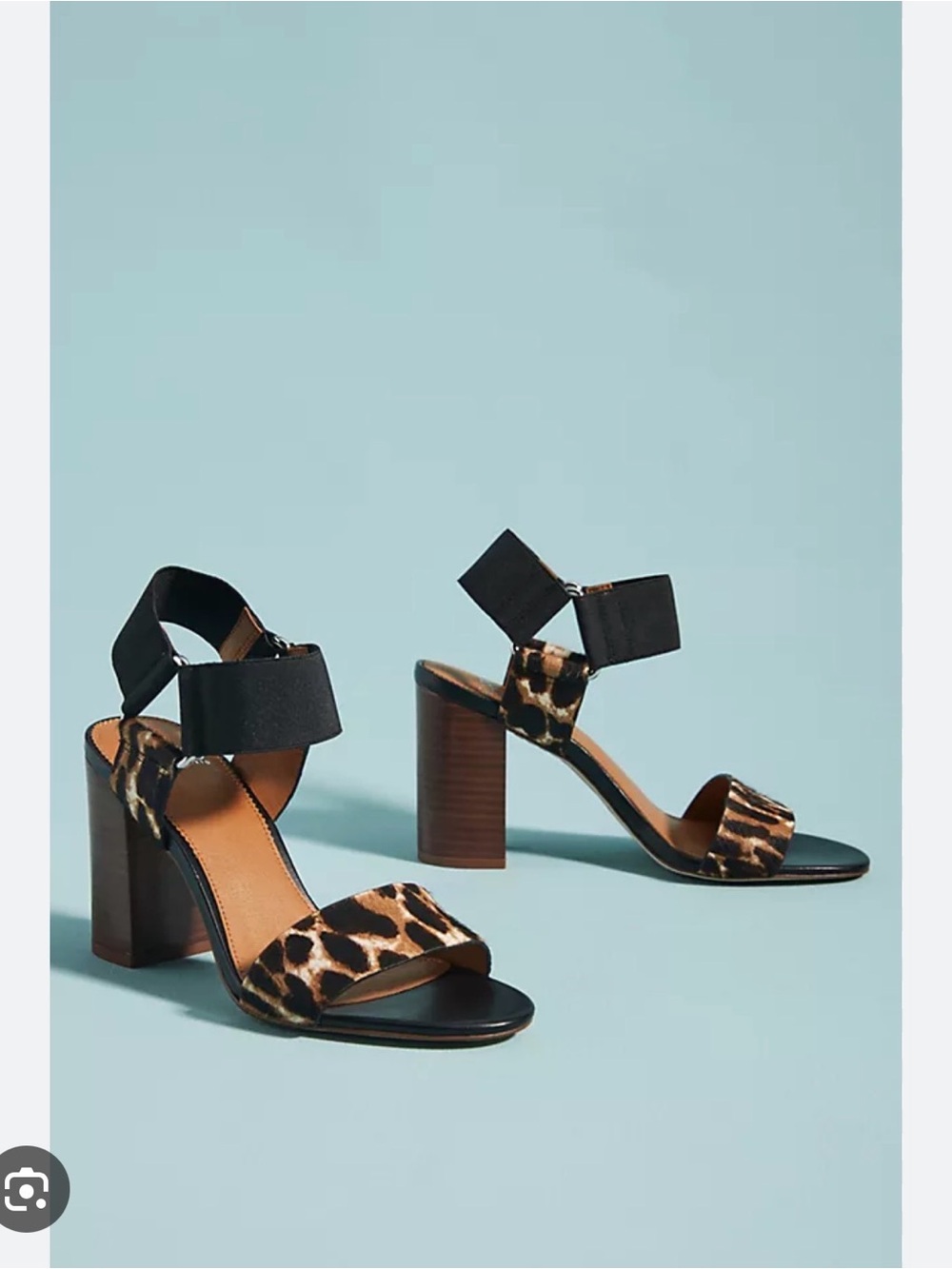 Franco Sarto Olivia Leopard Print Block Heel Sandals 8M